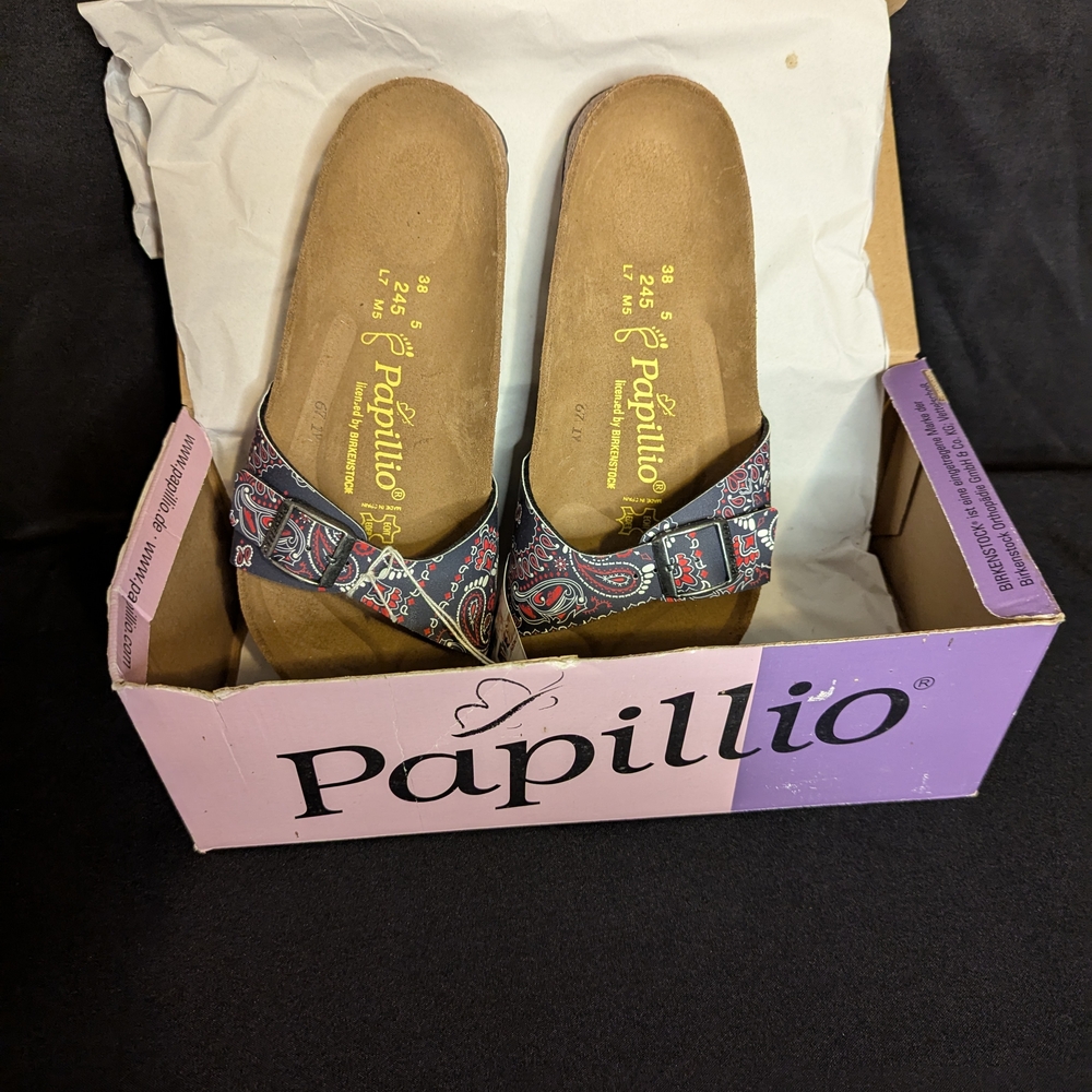 Papillio Red and Black Paisley Sandals - Picture 2 of 2